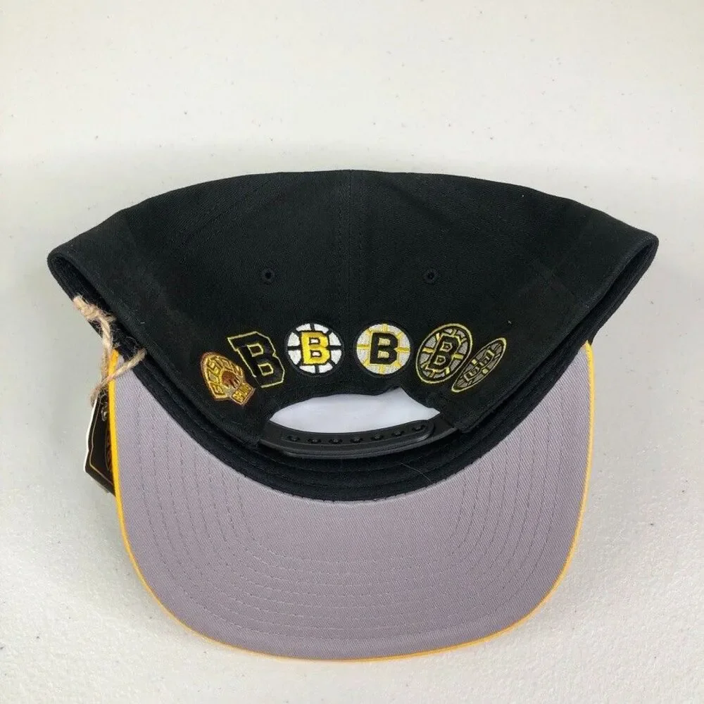 Boston Bruins Hat Black Centennial American Needle Blockhead‎ Snapback Cap 100th
